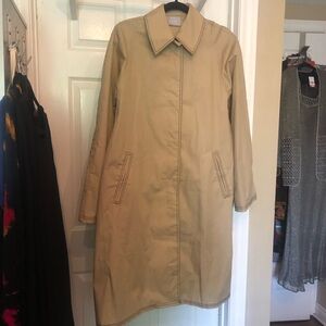 Khaki Raincoat by Echo Rain with matching carry bag Size Medium